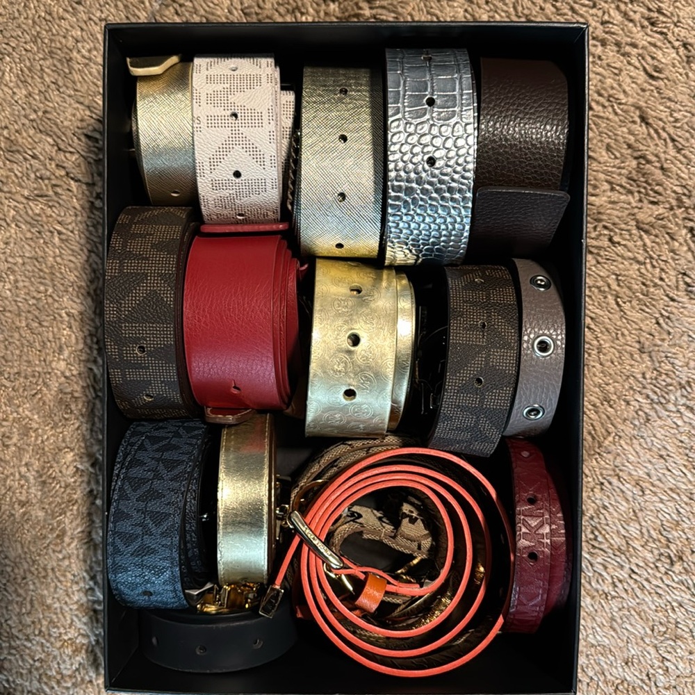 Box of MK belts